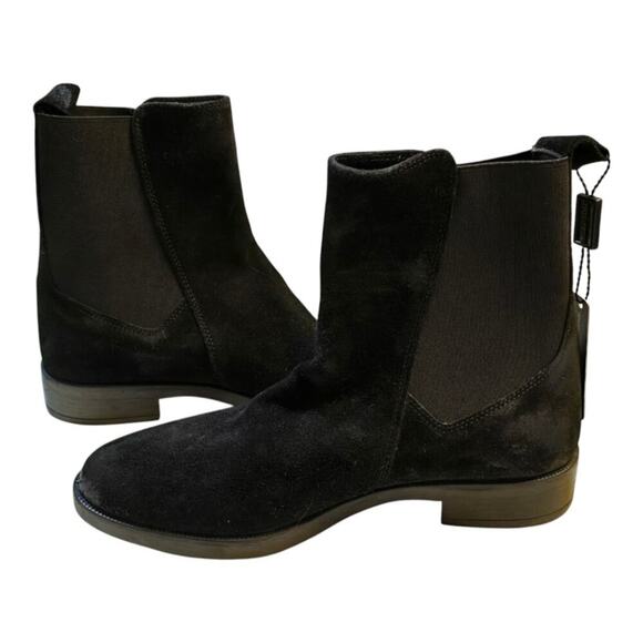 Emmanuel Crasto Black Suede Leather Ankle Boots Classic Chelsea Style Pull On - Picture 2 of 9